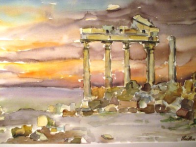 Apollotempel am Abend