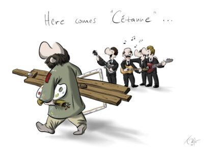 HERE COMES CÉZANNE: Print, signiert, Carlo Büchner