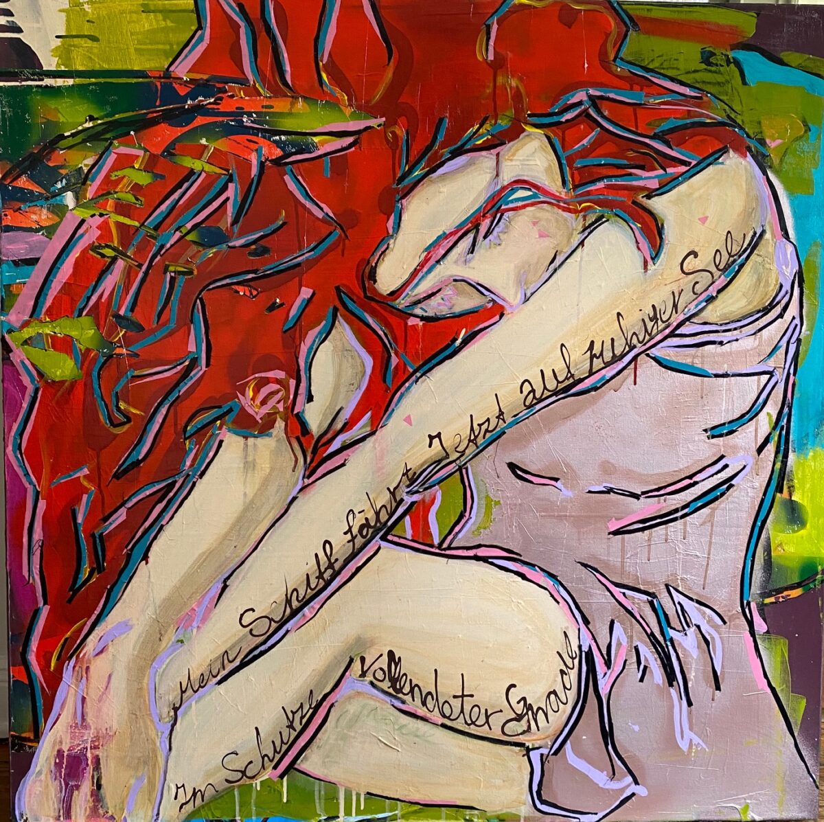 pop art larissa kerner frau mit roten haaren