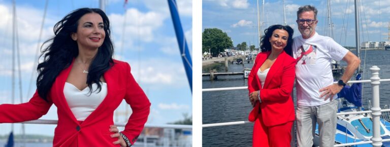Nissi Roloff von der Kunstgalerie Nissis Kunstkantine und Künstler Gerd Rehme in Travemünde
