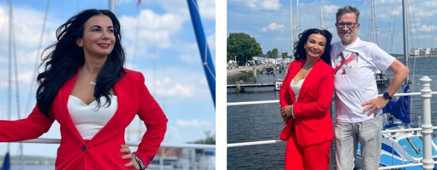 Nissi Roloff von der Kunstgalerie Nissis Kunstkantine und Künstler Gerd Rehme in Travemünde