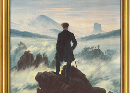 Caspar David Friedrich: Bild „Der Wanderer über dem Nebelmeer“ (1818), gerahmt