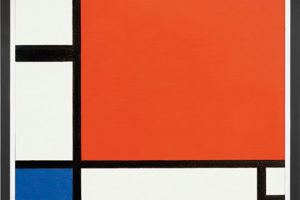 Piet Mondrian: Bild „Komposition in Rot, Blau und Gelb“ (1930), gerahmt