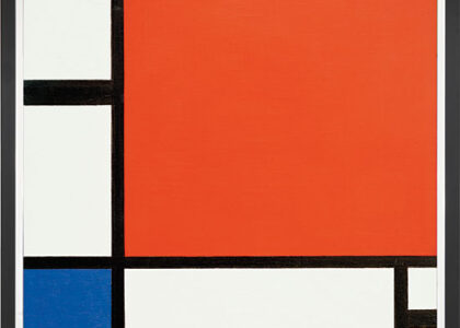 Piet Mondrian: Bild „Komposition in Rot, Blau und Gelb“ (1930), gerahmt