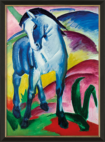 Franz Marc: Bild „Blaues Pferd I“ (1911), gerahmt
