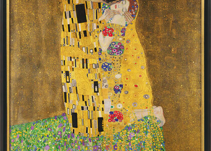 Gustav Klimt: Bild „Der Kuss“ (1907-08), gerahmt