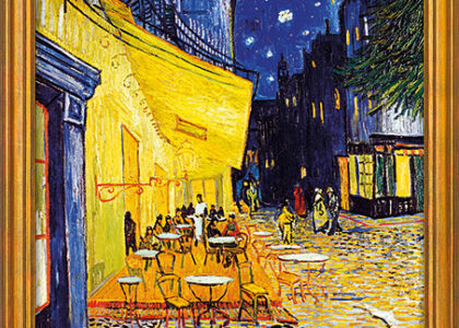 Vincent van Gogh: Bild „Café-Terrasse am Abend in Arles“ (1888), gerahmt