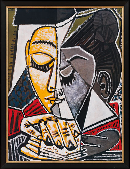 Pablo Picasso: Bild „Kopf einer lesenden Frau“, gerahmt