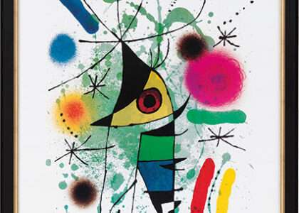 Joan Miró: Bild „Der singende Fisch“ (1972), gerahmt