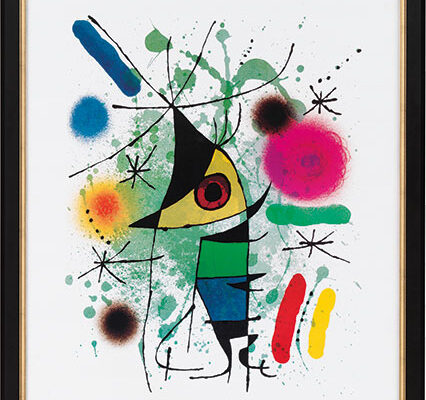 Joan Miró: Bild „Der singende Fisch“ (1972), gerahmt