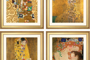 Gustav Klimt: 4 Bilder im Set, gerahmt