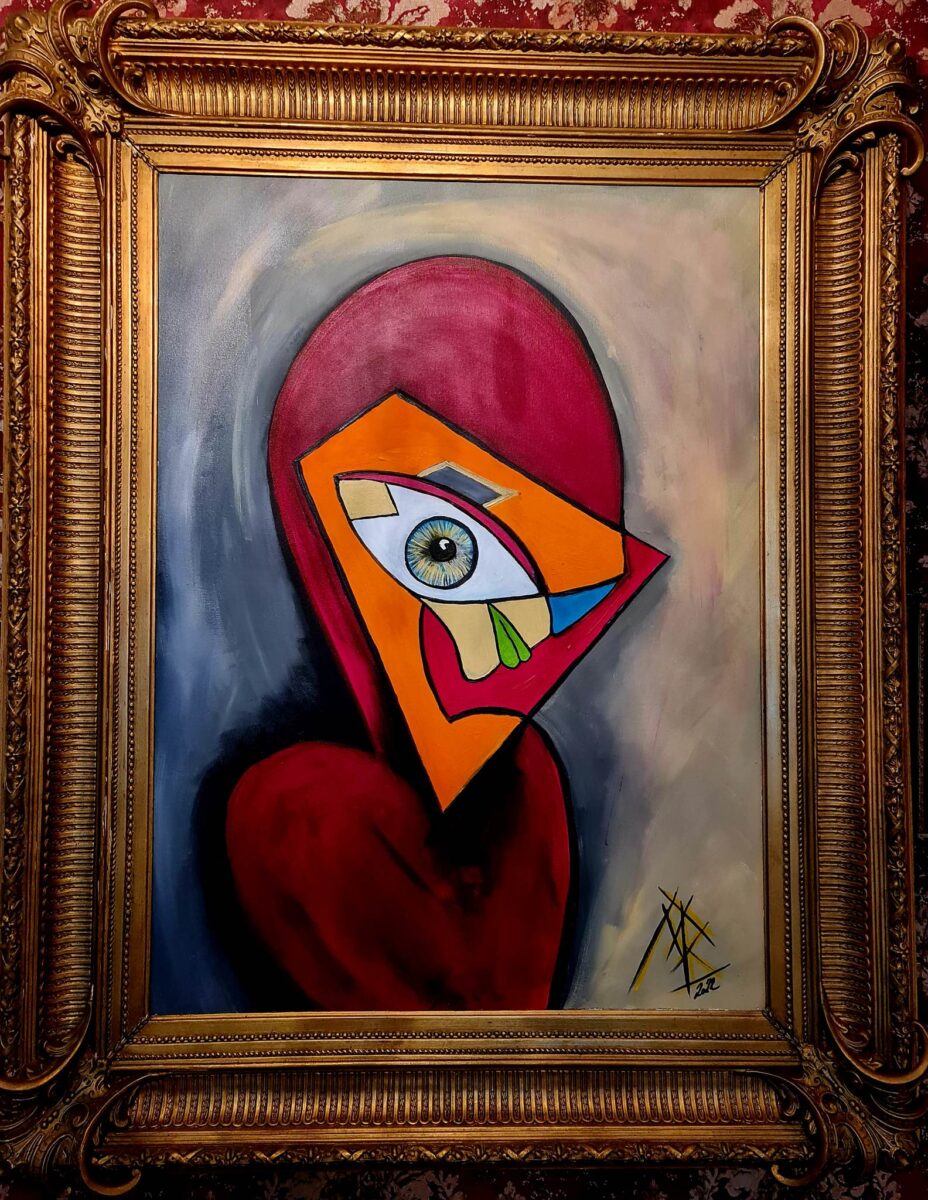 Markus Blazaizak Kunstwerk Mirada azul 2022 Öl auf Leinwand